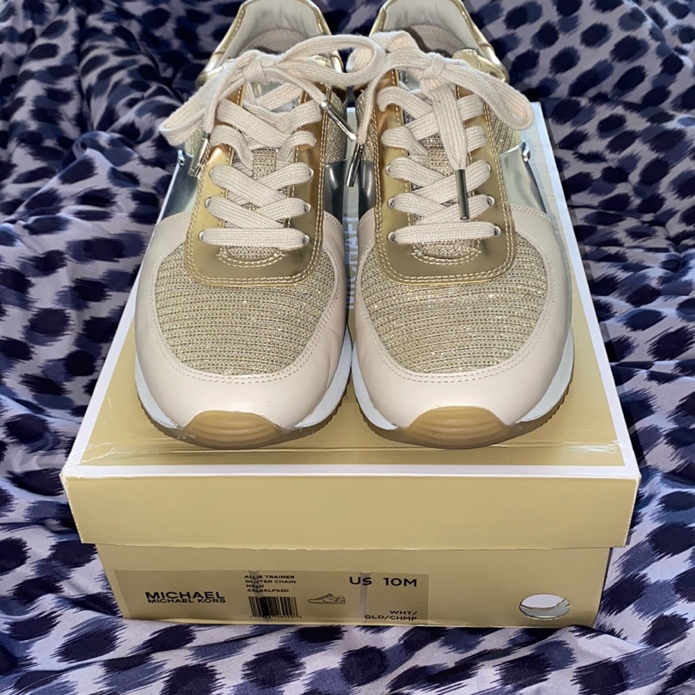 Michael Kors Allie Trainer Glitter Chain Mesh sneaker